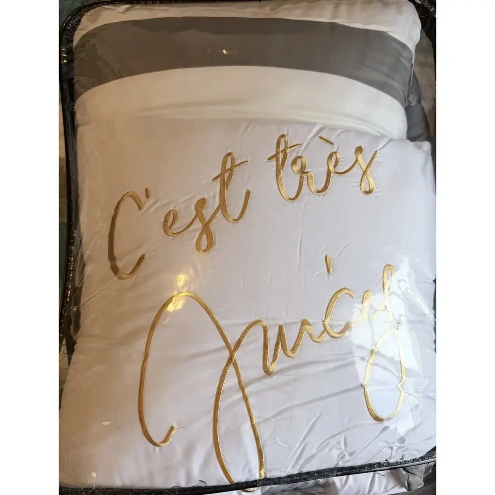 Juicy Couture Pink With Black Stripes, Six Piece Bedding In King Size